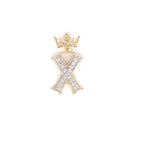 10K Gold Popular Crown Initial Diamond Pendant - additional product view 120