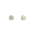 10K Gold Stacked Baguette Center Cake Diamond Earring in white gold - close-up product photo