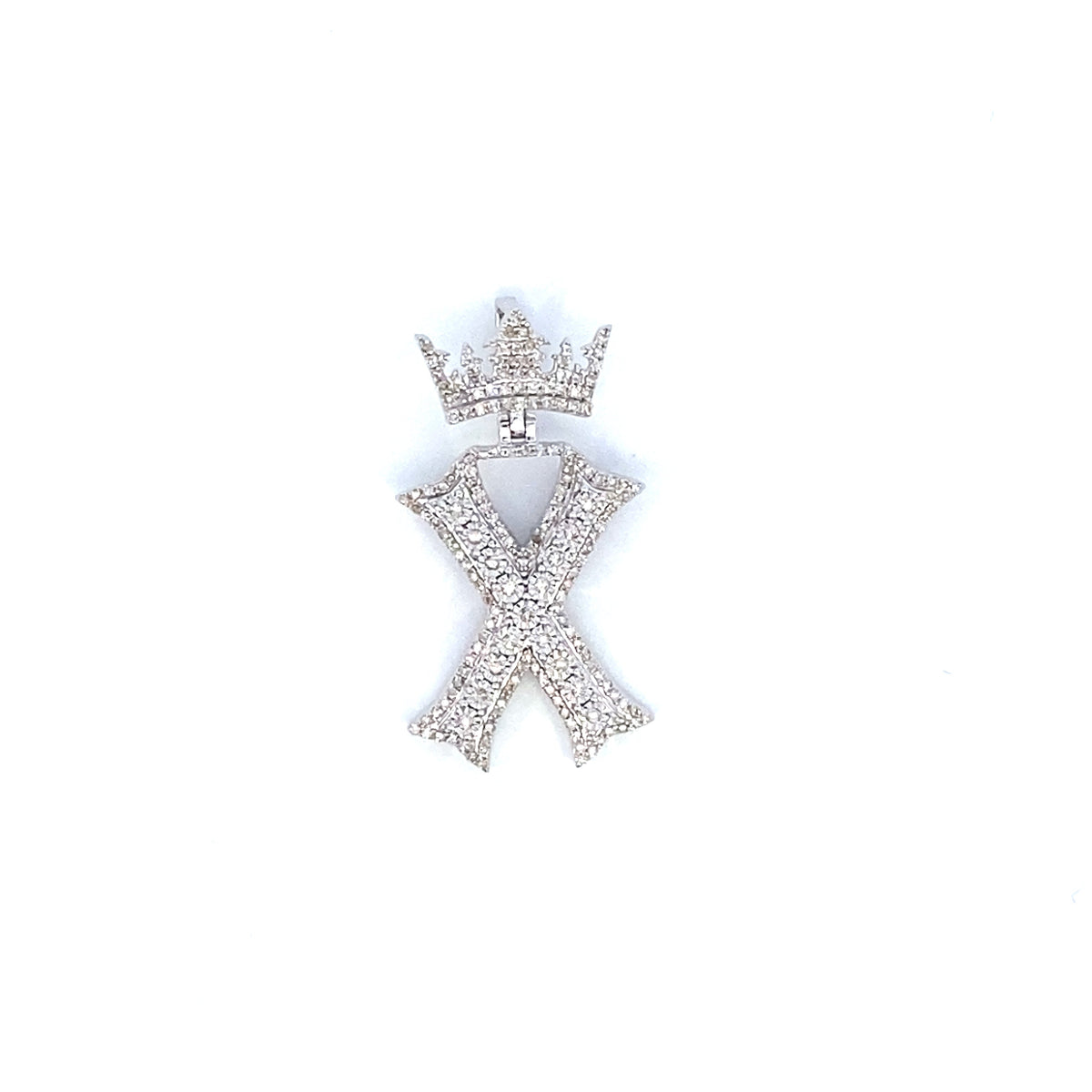 10K Gold Popular Crown Initial Diamond Pendant - additional product view 121