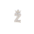10K Gold Popular Crown Initial Diamond Pendant - additional product view 124
