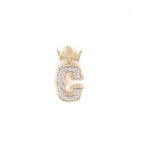 10K Gold Popular Crown Initial Diamond Pendant - additional product view 127