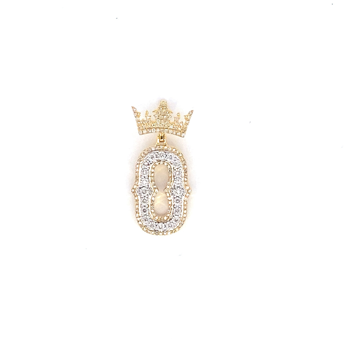 10K Gold Popular Crown Initial Diamond Pendant - additional product view 128
