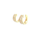 14K Gold Baguette Small Hoop Diamond Earrings - additional product view 14