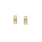 14K Gold Baguette Small Hoop Diamond Earrings - additional product view 12