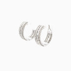 14K Gold Small Baguette Ladder in and Out Hoop Diamond Earrings - additional product view 14