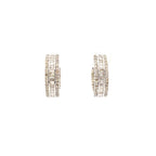 14K Gold Baguette Ladder in and Out Hoop Diamond Earrings - additional product view 11