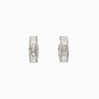14K Gold Small Baguette Ladder in and Out Hoop Diamond Earrings - additional product view 12