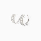 14K Gold Baguette Small Hoop Diamond Earrings - additional product view 17