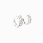 14K Gold Baguette Small Hoop Diamond Earrings - additional product view 16