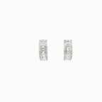 14K Gold Baguette Small Hoop Diamond Earrings - additional product view 15