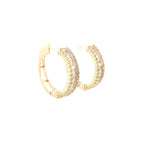 14K Gold Baguette Gap Hoop Diamond Earrings - additional product view 13