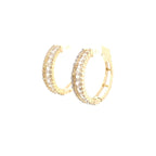 14K Gold Baguette Gap Hoop Diamond Earrings - additional product view 14