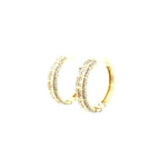 14K Gold Baguette Square Style Hoop Diamond Earrings - additional product view 12