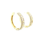 14K Gold Baguette Square Style Hoop Diamond Earrings - additional product view 11