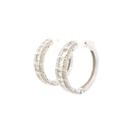14K Gold Large Baguette Square Style Hoop Diamond Earrings - additional product view 10