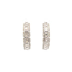 14K Gold Large Baguette Square Style Hoop Diamond Earrings - additional product view 9