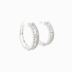 14K Gold Baguette Gap Hoop Diamond Earrings - additional product view 16