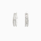 14K Gold Baguette Gap Hoop Diamond Earrings - additional product view 15