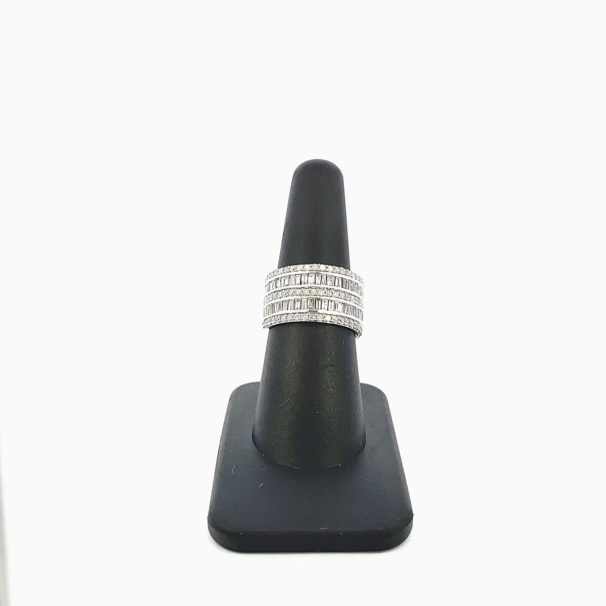 14K Gold Double Row Baguette Layer Diamond Ring - additional product view 8