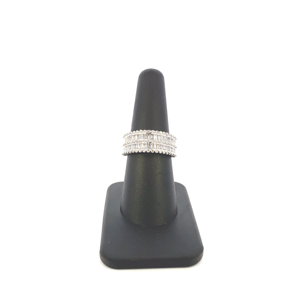 14K Gold Double Row Baguette Bridge Diamond Ring - additional product view 4