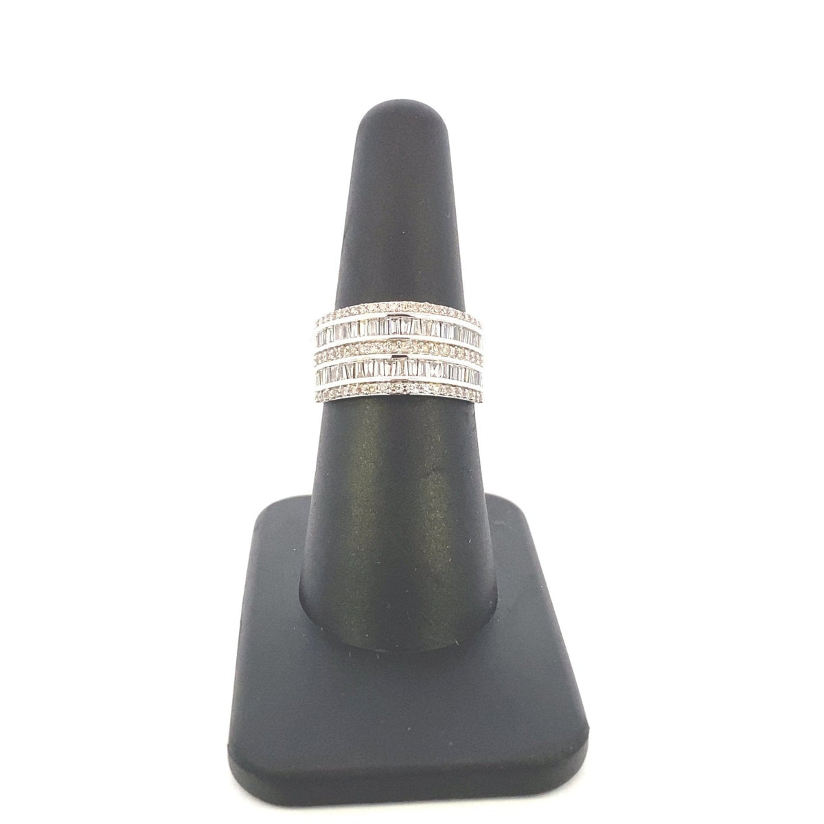 14K Gold Small Double Row Baguette Diamond Ring - additional product view 2