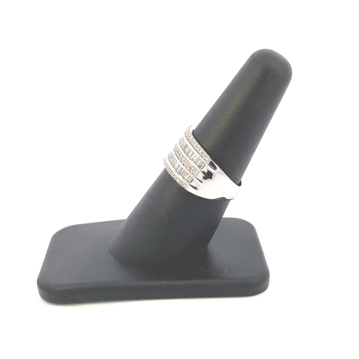 14K Gold Small Double Row Baguette Diamond Ring - additional product view 3