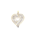 10K Gold Triple-Row Baguette Heart Diamond Pendants - additional product view 3