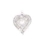 10K Gold Triple-Row Baguette Heart Diamond Pendants - additional product view 2