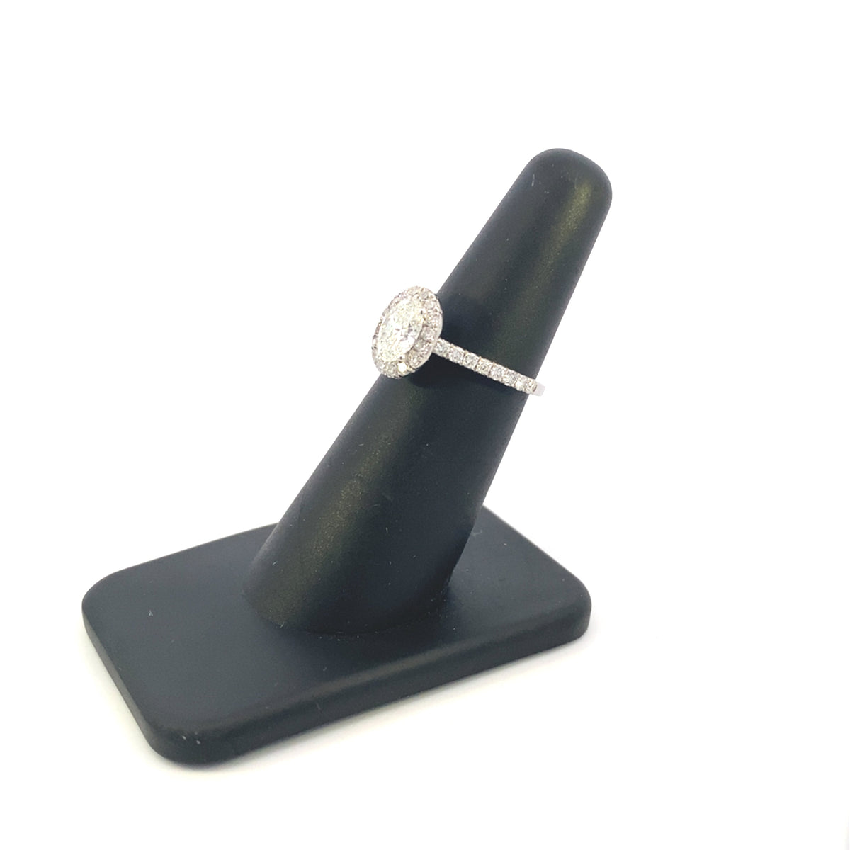 14K Gold Oval with Halo Engagement Diamond Ring - additional product view 4