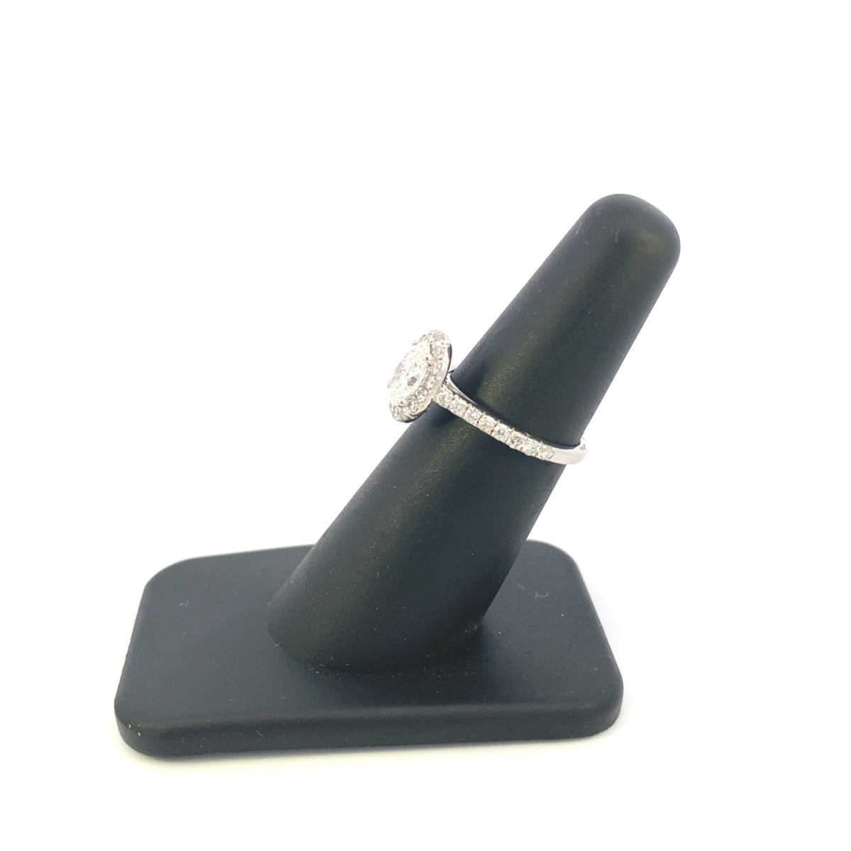 14K Gold Oval with Halo Engagement Diamond Ring - additional product view 5