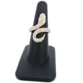14K Gold Serpent Diamond Snake Ring in white gold - close-up product photo