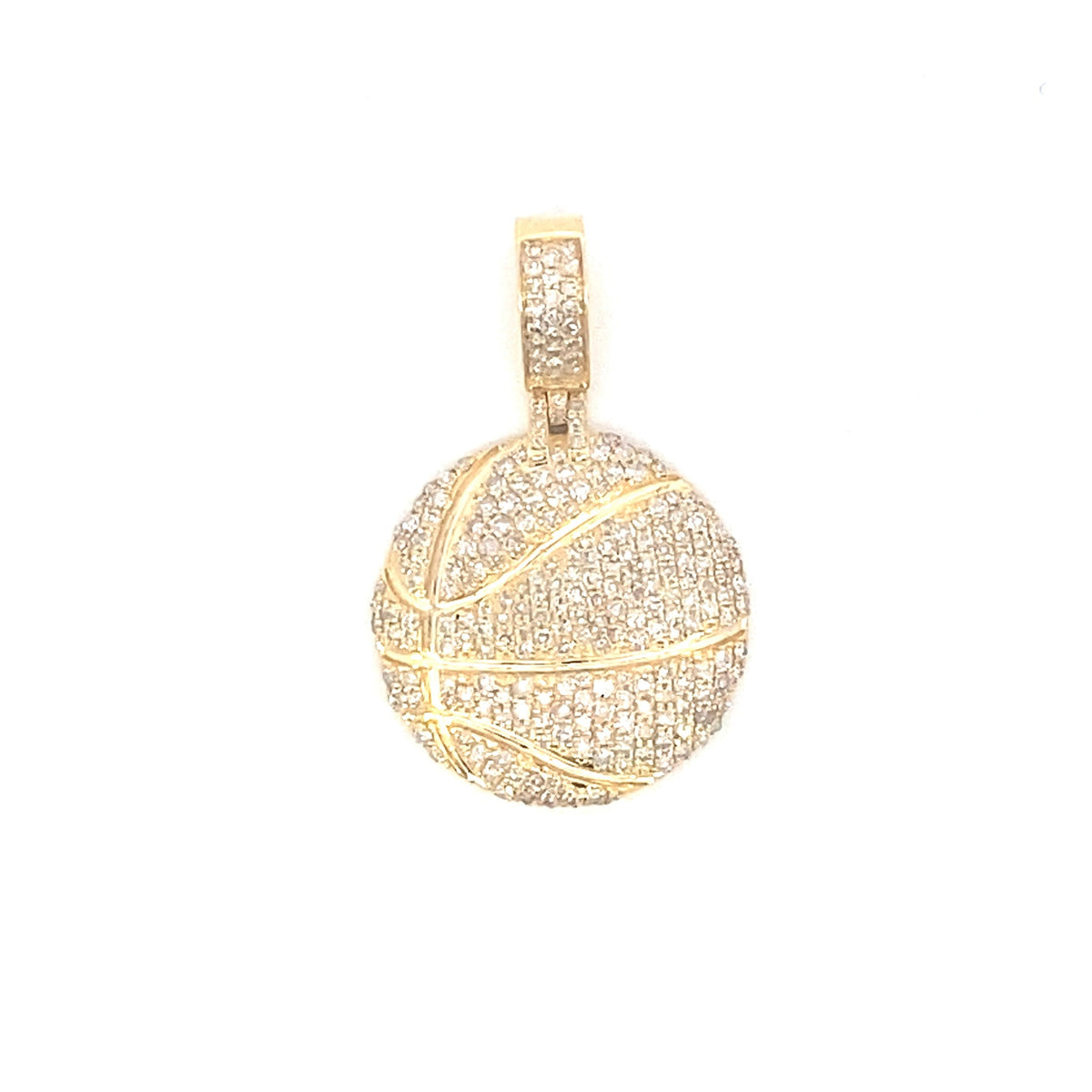 10K Gold Basketball Custom Diamond Pendant - additional product view 2