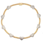 10K Gold Heart Cuban Link Diamond Chain in gold - close-up product photo