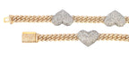 10K Gold Heart Cuban Link Diamond Chain - additional product view 3