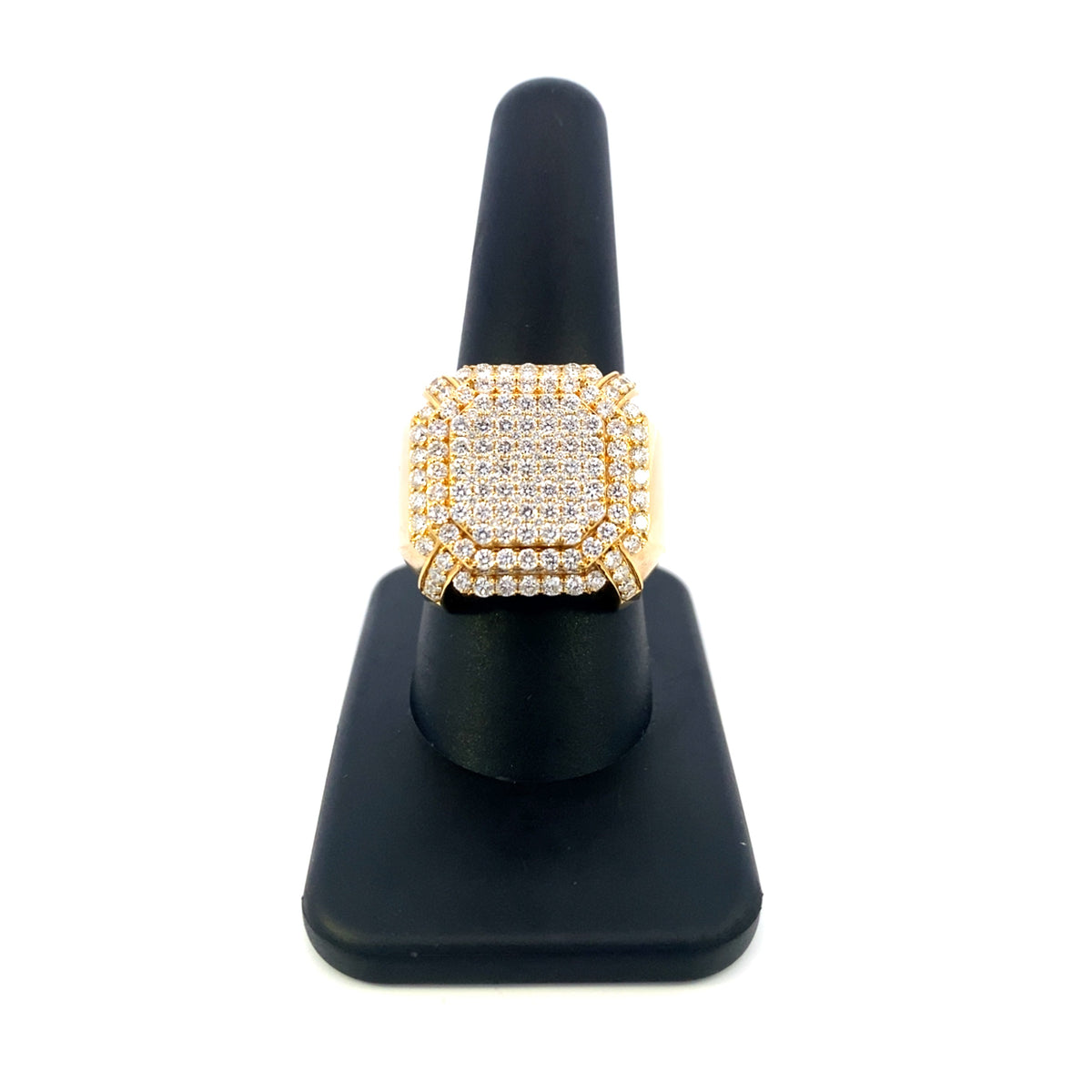 14K Gold Jumbo Chunky Box Diamond Ring - additional product view 2