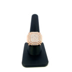 14K Gold Jumbo Chunky Box Diamond Ring in rose gold - close-up product photo