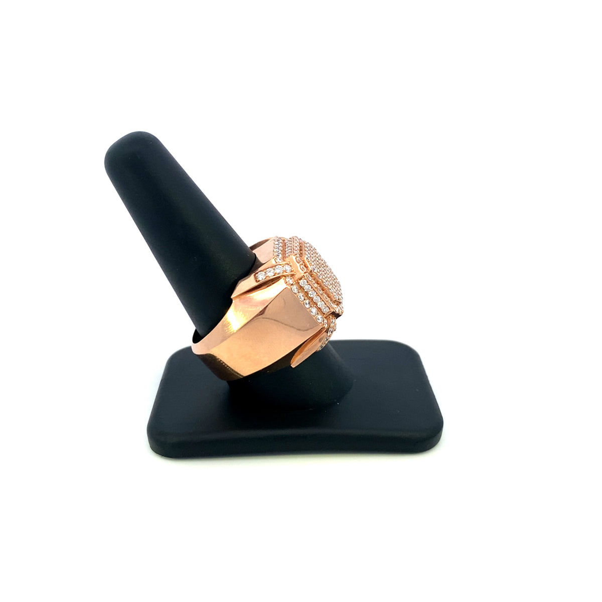 14K Gold Jumbo Chunky Box Diamond Ring - additional product view 8
