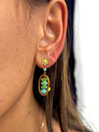 18K Gold Hanging Colorful Diamond Earrings - additional product view 2