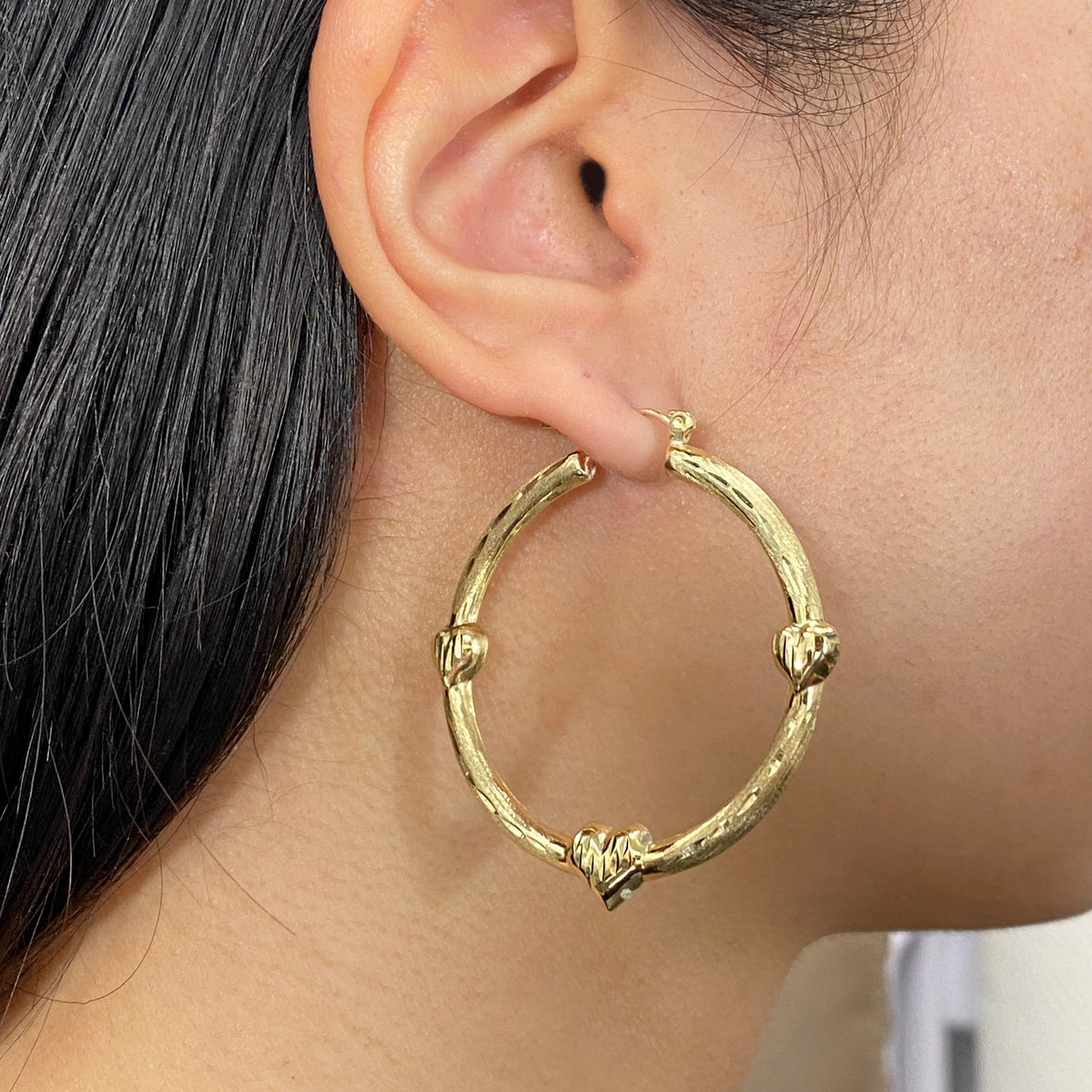 10K Gold Jolyne Heart Hoop Earrings - additional product view 6