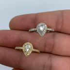 14K Gold Pear Shape Large Center Stone Diamond Engagement Ring - additional product view 2