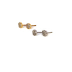 14K Gold Small Oval Stacked Diamond Baguette Earrings - additional product view 5