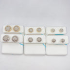 14K Gold Circle Cake Halo Diamond Baguette Earrings - additional product view 5