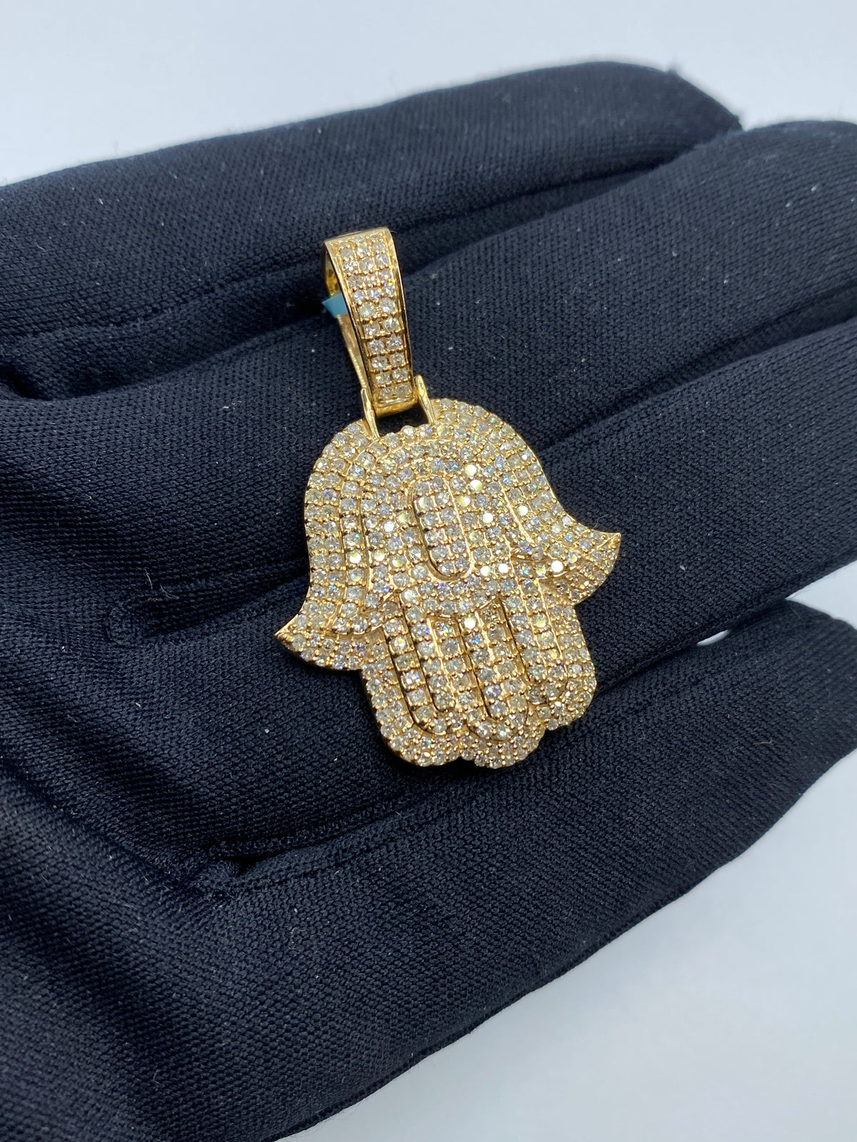 14K Gold Hamsa Diamond Pendant - additional product view 4