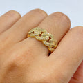Cuban Link Infinity Diamond Ring, 7 - close-up product photo