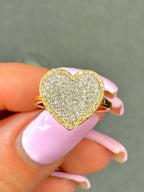 14K Gold Corazon Heart Diamond Ring in yellow gold - close-up product photo