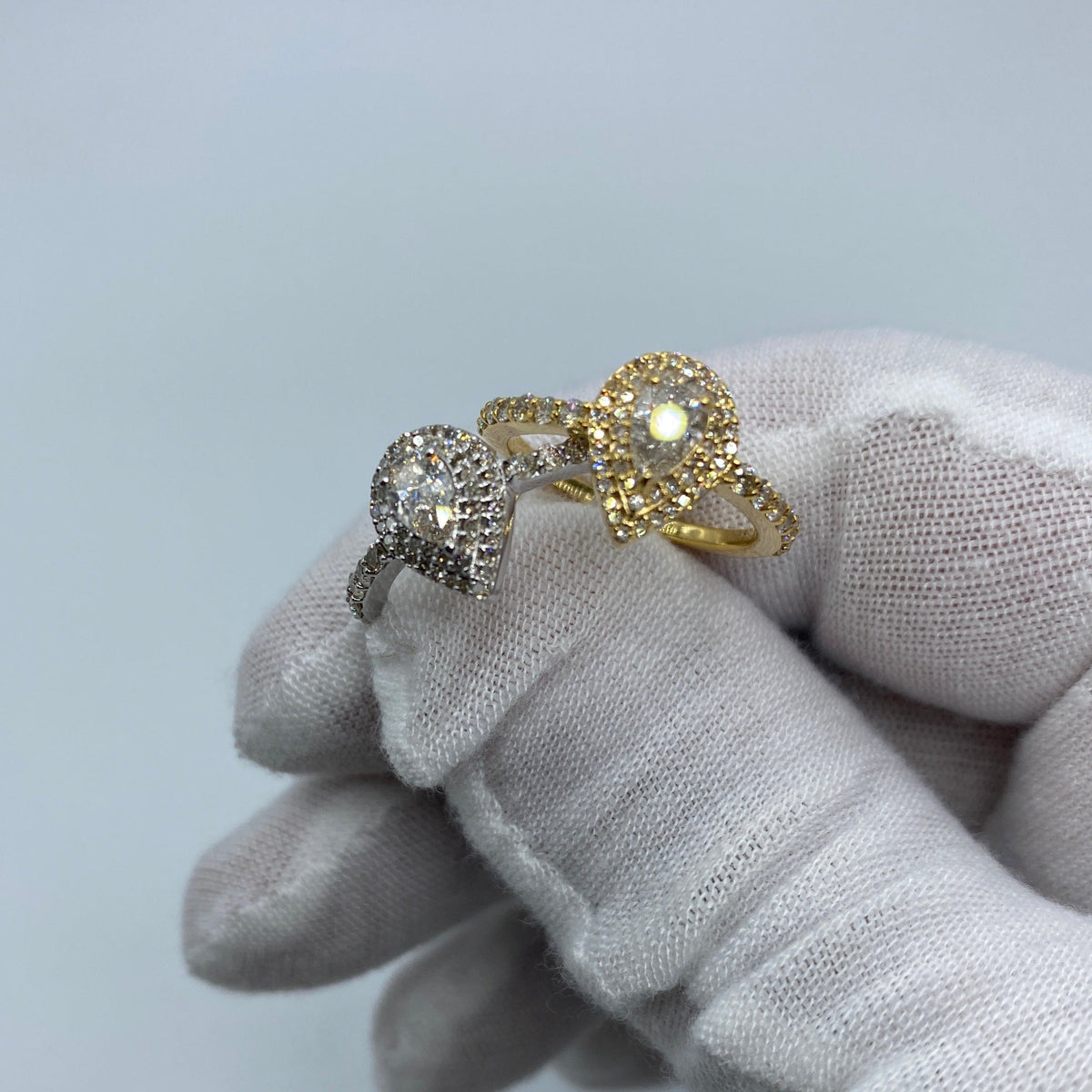 14K Gold Large Pear Stone Diamond Engagement Ring - main product photo