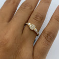 14K Gold Diamond Baguette Engagement Ring in yellow gold - close-up product photo