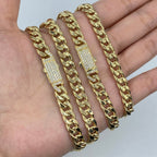 14K Gold 7mm Cuban Link CZ Chain 16–18 in - additional product view 4