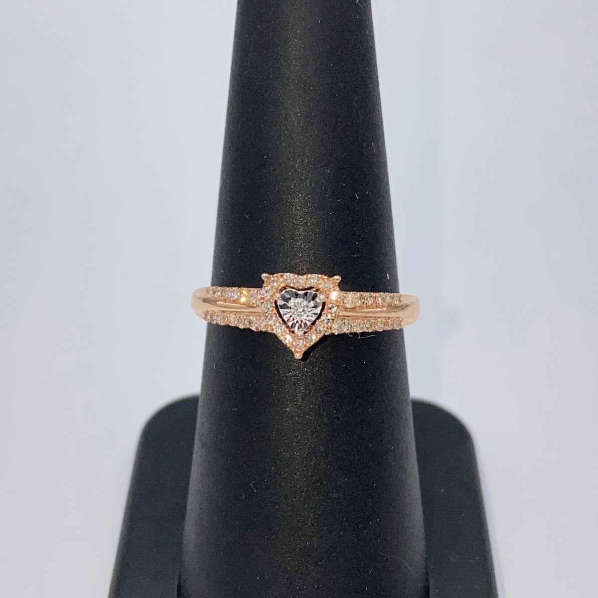 10K Gold Heart Halo Diamond Ring - additional product view 10