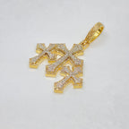 10K Gold Trinity Triple Cross Diamond Pendant - additional product view 11